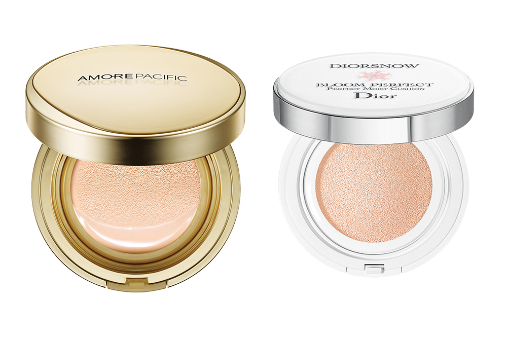 Anti-Ageing Colour Control Cushion from Amorepacific, Diorsnow Bloom Perfect Moist Cushion Compact from Dior 